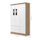 Roupeiro Brunei Carvalho Rústico Branco