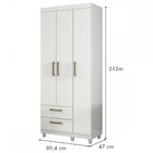 Roupeiro Canadá 3 Portas E 2 Gavetas Conquista Móveis