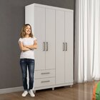 Roupeiro Canadá 4 Portas 2 Gavetas Mdf E Mdp Conquista Móveis