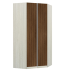 Roupeiro Canto Closet 236x111,9x111,9cm Madeira Nogueira Dourado Prime Luciane