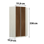 Roupeiro Canto Closet 236x111,9x111,9cm Madeira Nogueira Dourado Prime Luciane