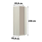 Roupeiro Canto Diagonal 236x83,8x83,8cm Madeira Connect Prime Luciane