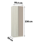 Roupeiro Canto Reto 236x80,4x56cm Madeira Connect Prime Luciane