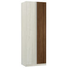 Roupeiro Canto Reto 236x80,4x56cm Madeira Nogueira Dourado Prime Luciane