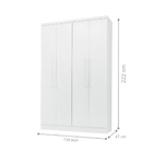 Roupeiro Casal 2 Gavetas Sina Branco