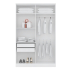 Roupeiro Casal 2 Gavetas Sina Branco