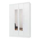 Roupeiro Casal 2 Gavetas Sina Branco Com Espelho