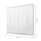 Roupeiro Casal 3 Gavetas Sina Branco