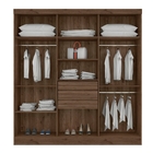 Roupeiro Casal 3 Gavetas Sina Ébano Rústico