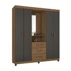 Roupeiro Casal 4 Portas Com Espelho Rachel Freijó Grafite