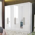 Roupeiro Casal 6 Portas Com Espelho Bum Branco