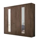 Roupeiro Casal 6 Portas Com Espelho Bum Ébano