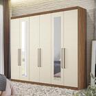 Roupeiro Casal 6 Portas Com Espelho Bum Jatobá Areia