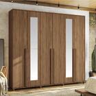 Roupeiro Casal 6 Portas Com Espelhos Manchester Jatobá