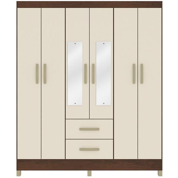 Roupeiro Casal 6 Portas Espelho Rp162 Fell