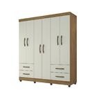 Roupeiro Casal 6 Portas Lins Freijó Cinza Cristal