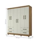 Roupeiro Casal 6 Portas Lins Freijó Cinza Cristal