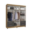 Roupeiro Casal 6 Portas Lins Freijó Cinza Cristal