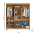 Roupeiro Casal 6 Portas Varadero Nature/titanium