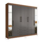 Roupeiro Casal 8 Portas Com Espelho Jade Jatobá Grafite