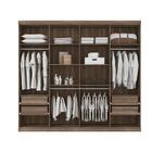 Roupeiro Casal 8 Portas Com Espelho Thaysa Castanha Off White