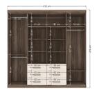 Roupeiro Casal 8 Portas Com Espelhos Florida Castanha Off Whi