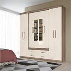 Roupeiro Casal 8 Portas Com Espelhos Stella Castanha Off White