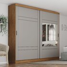 Roupeiro Casal Com Espelho 2 Portas Deslizantes 3 Gavetas Del