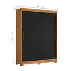 Roupeiro Casal Finn Carvalho Preto Branco Portas Flex