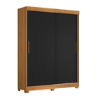 Roupeiro Casal Finn Carvalho Preto Branco Portas Flex