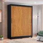 Roupeiro Casal Finn Carvalho Preto Portas Flex