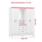 Roupeiro Casal Gaia Capelinha Branco/rosa Flex Shop Jm