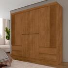 Roupeiro Casal Ripado 6 Portas Alane Freijó - Móveis Arapongas