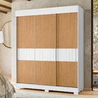 Roupeiro Casal Simon 3 Portas Flex Branco Nature