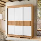 Roupeiro Casal Simon 3 Portas Flex Nature Branco Titanium