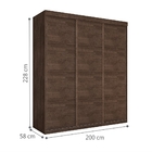 Roupeiro Casal Três Portas Correr Veneza Chocolate