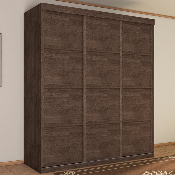 Roupeiro Casal Três Portas Correr Veneza Chocolate