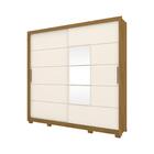 Roupeiro Catar 02 Portas Deslizantes Com Espelho - Nature/off