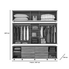 Roupeiro Channel Cinco Portas Nature/off White - Fabri Móveis