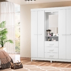 Roupeiro Charlote Branco Rosa Com Led