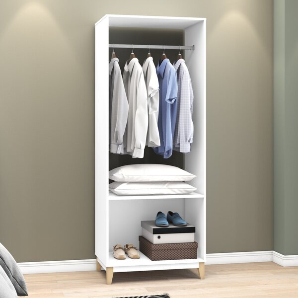 Roupeiro Closet 1 Nicho 1 Cabideiro 70cm Legno Movelbento Bra