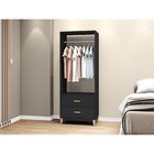 Roupeiro Closet 2 Gavetas 1 Cabideiro Legno Movelbento Preto