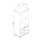 Roupeiro Closet 2 Gavetas 1 Cabideiro Legno Movelbento Preto