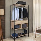 Roupeiro Closet 2 Gavetas 3 Prateleiras Madri  Carvalho Montr