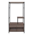 Roupeiro Closet 2 Gavetas 3 Prateleiras Madri  Preto/amêndoa