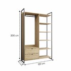 Roupeiro Closet Aberto Industrial 02 Gavetas 05 Nichos E 01 C