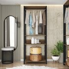 Roupeiro Closet Aberto Maceió Louro Freijó/preto