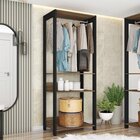 Roupeiro Closet Aberto Maceió Louro Freijó/preto