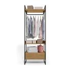 Roupeiro Closet Estilo Industrial Li028 Freijo Preto Kappesbe