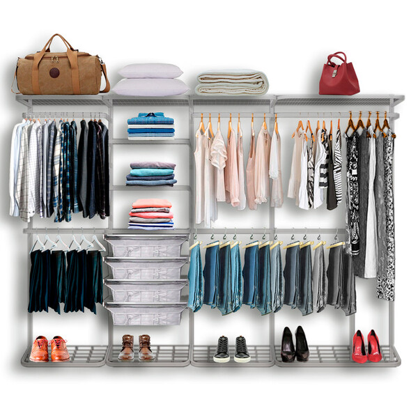 Roupeiro Closet Modulado Aramado Gaveta Sapateira Aço 2,80m Br